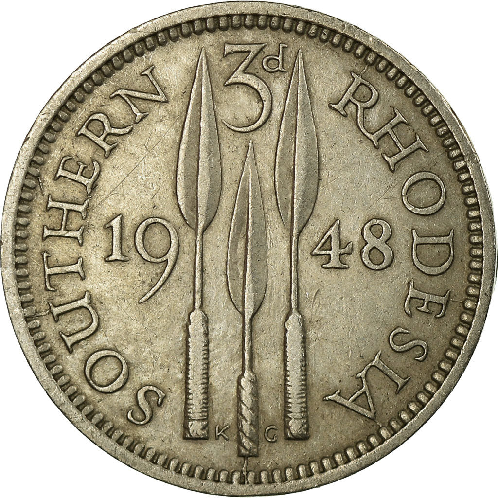 Monnaie, Southern Rhodesia, George VI, 3 Pence, 1948, British Royal Mint, TTB