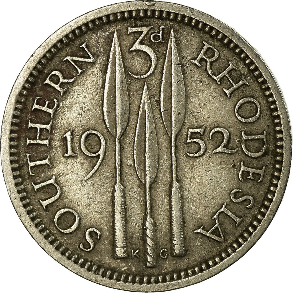 Coin, Southern Rhodesia, George VI, 3 Pence, 1952, British Royal Mint