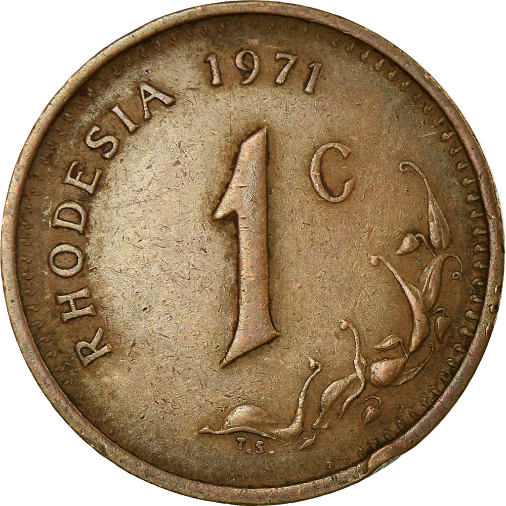 Coin, Rhodesia, Cent, 1971, British Royal Mint, VF(30-35), Bronze, KM:10