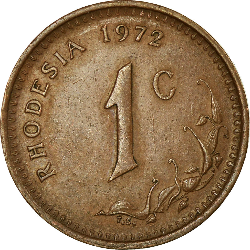 Coin, Rhodesia, Cent, 1972, British Royal Mint, VF(30-35), Bronze, KM:10