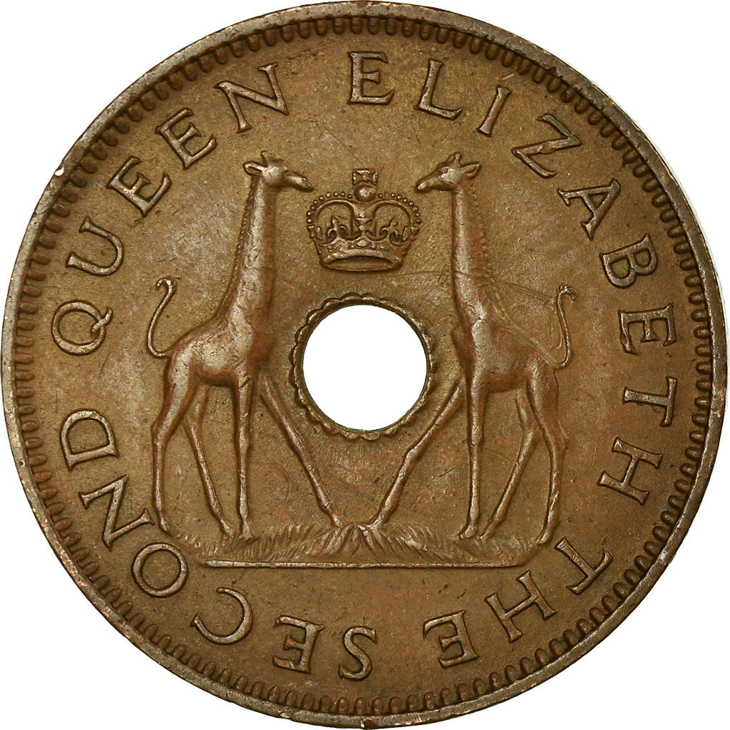 Moeda, Rodésia e Niassalândia, Elizabeth II, 1/2 Penny, 1955, British Royal
