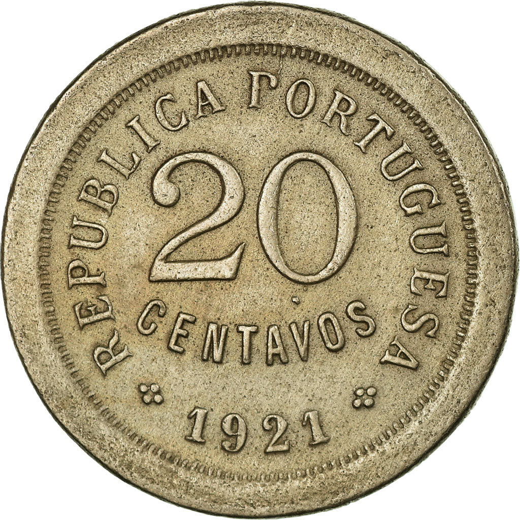 Coin, Portugal, 20 Centavos, 1921, VF(30-35), Copper-nickel, KM:571