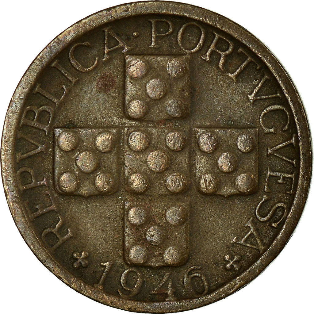 Coin, Portugal, 10 Centavos, 1946, VF(30-35), Bronze, KM:583