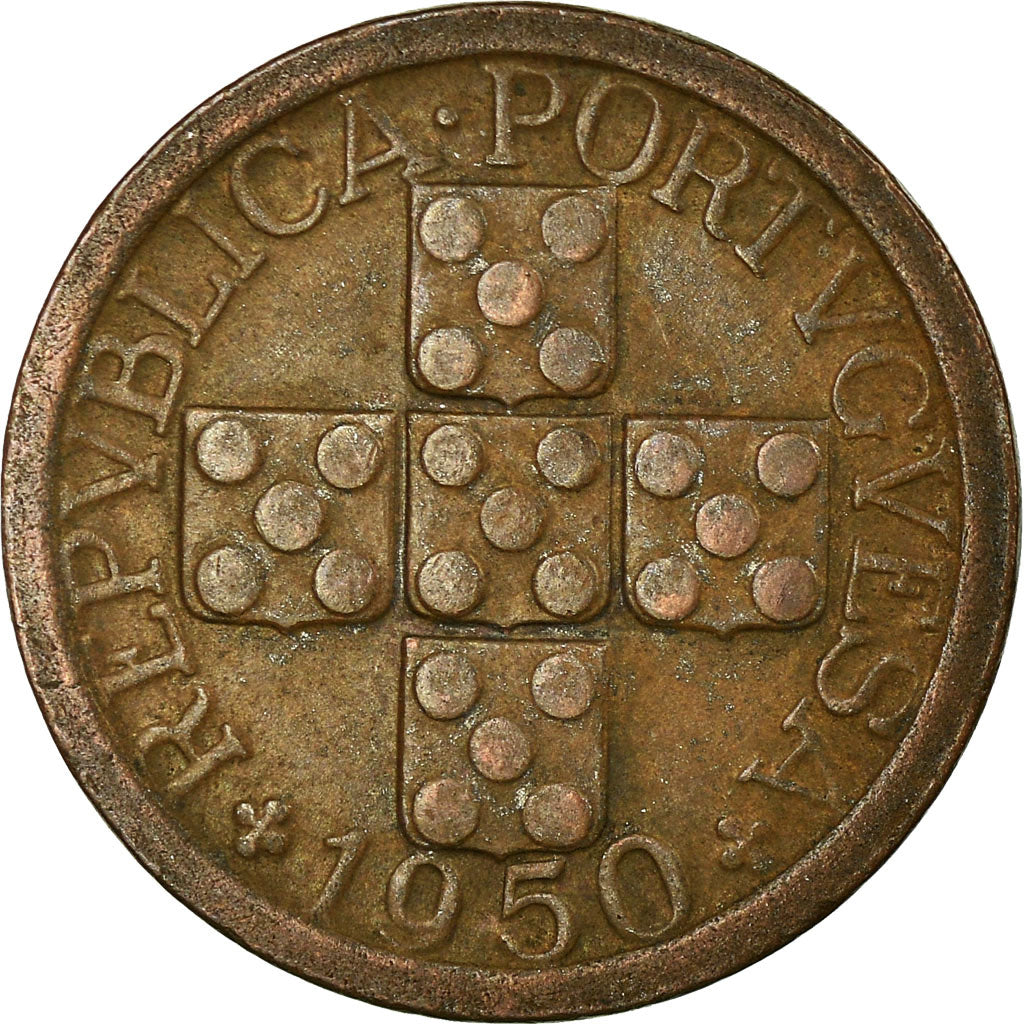 Coin, Portugal, 10 Centavos, 1950, VF(30-35), Bronze, KM:583