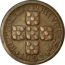 Coin, Portugal, 10 Centavos, 1951, EF(40-45), Bronze, KM:583