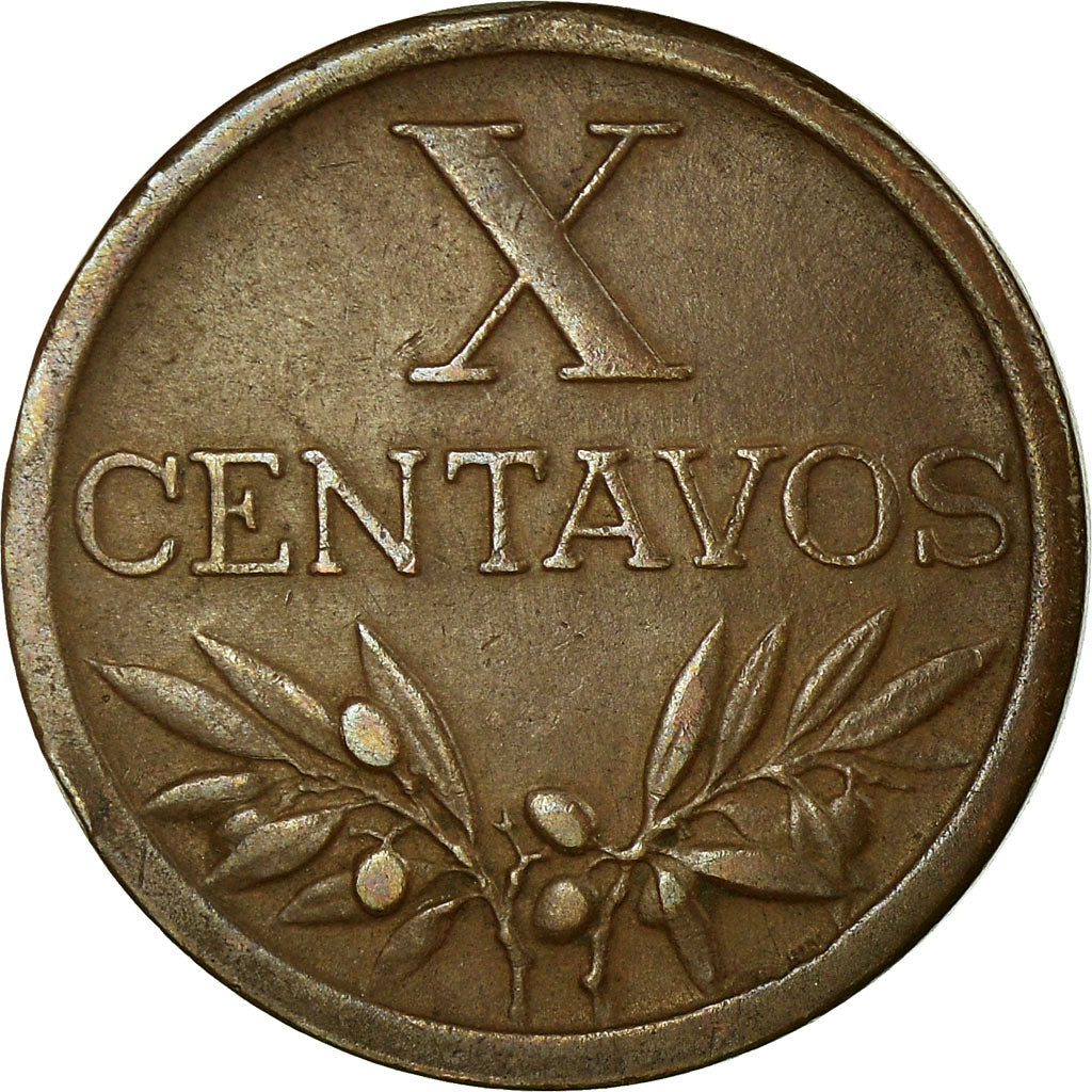 Coin, Portugal, 10 Centavos, 1951, EF(40-45), Bronze, KM:583