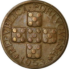 Coin, Portugal, 20 Centavos, 1953, EF(40-45), Bronze, KM:584