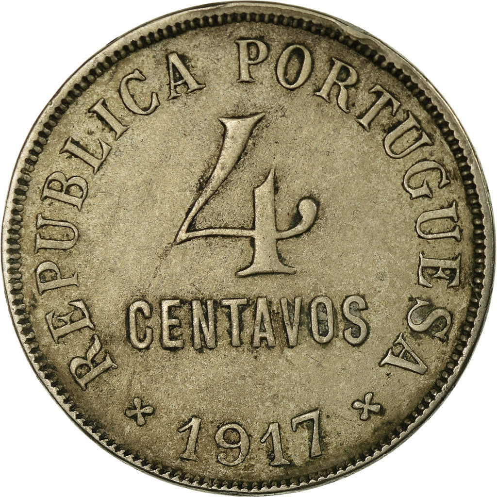 Coin, Portugal, 4 Centavos, 1917, VF(30-35), Copper-nickel, KM:566