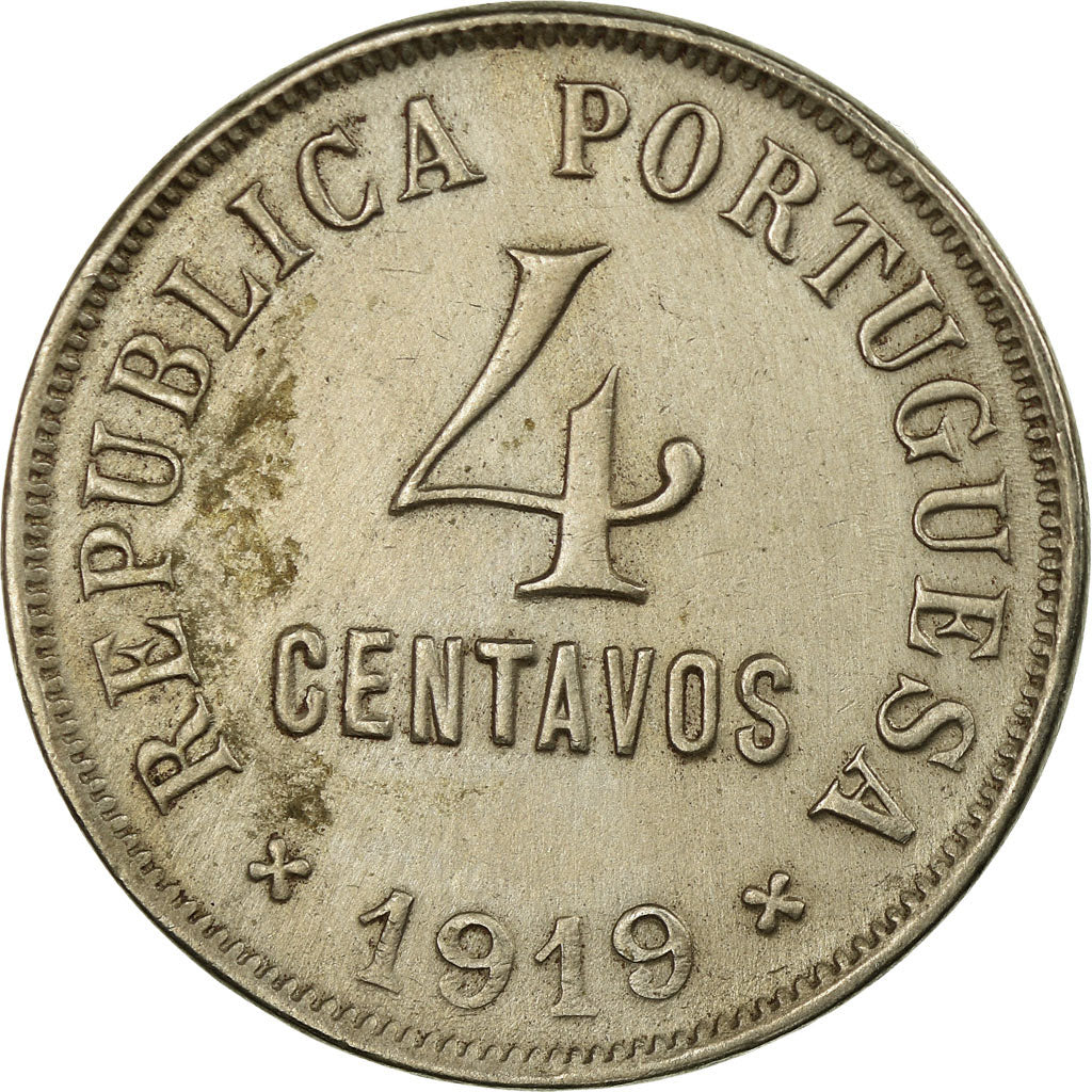 Coin, Portugal, 4 Centavos, 1919, VF(30-35), Copper-nickel, KM:566