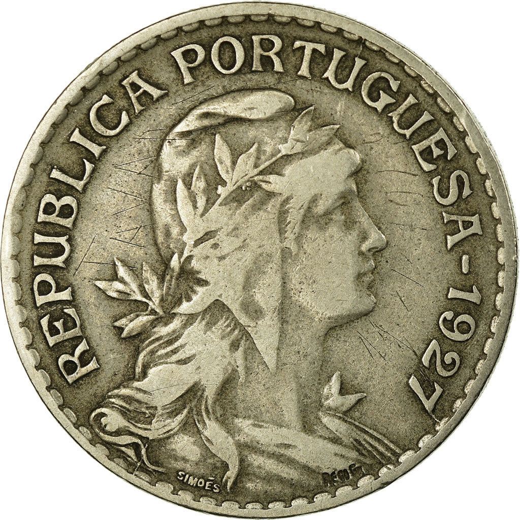 Monnaie, Portugal, Escudo, 1927, TB+, Copper-nickel, KM:578