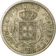 Moneta, Portugal, Carlos I, 100 Reis, 1900, VF(30-35), Miedź-Nikiel, KM:546