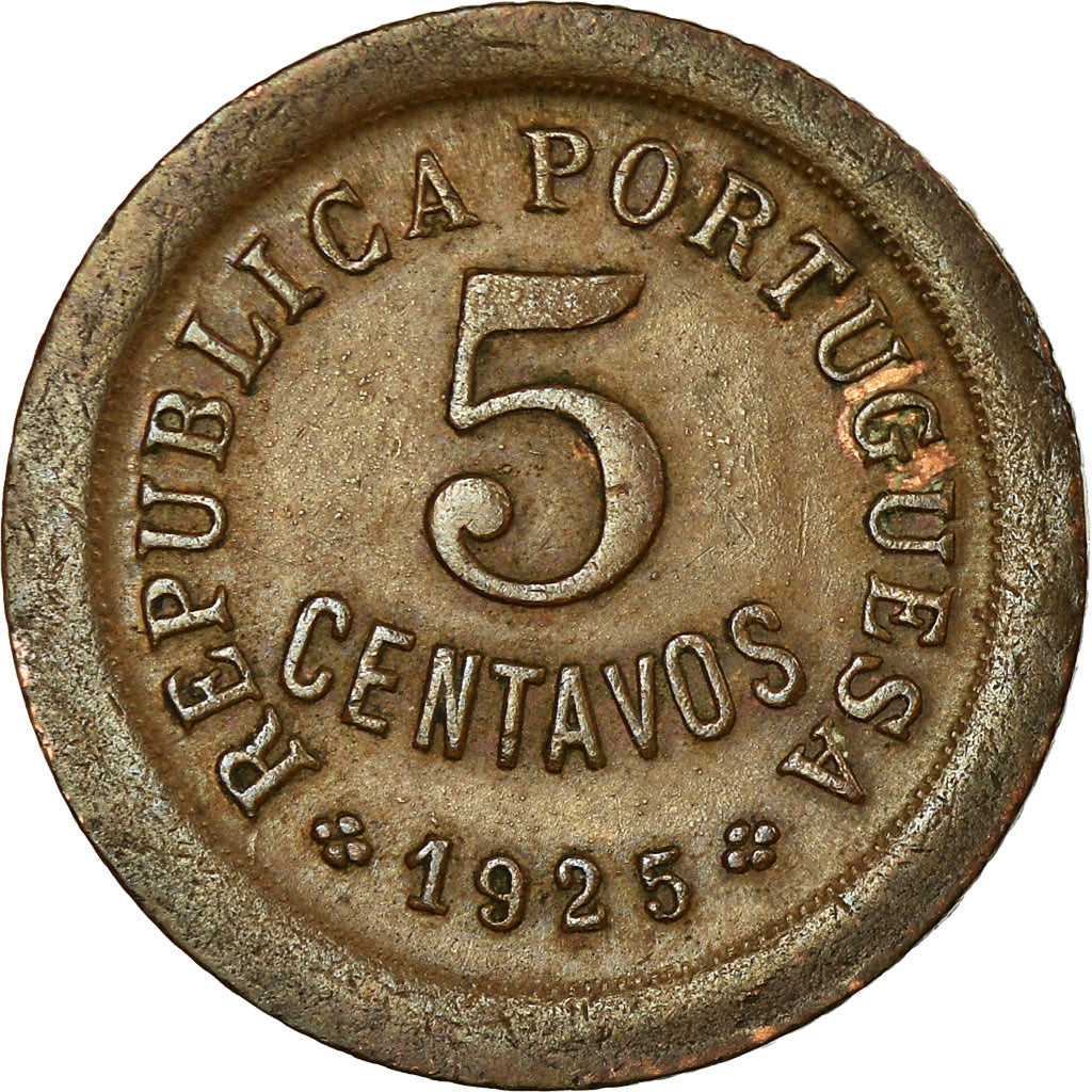 Coin, Portugal, 5 Centavos, 1925, EF(40-45), Bronze, KM:572