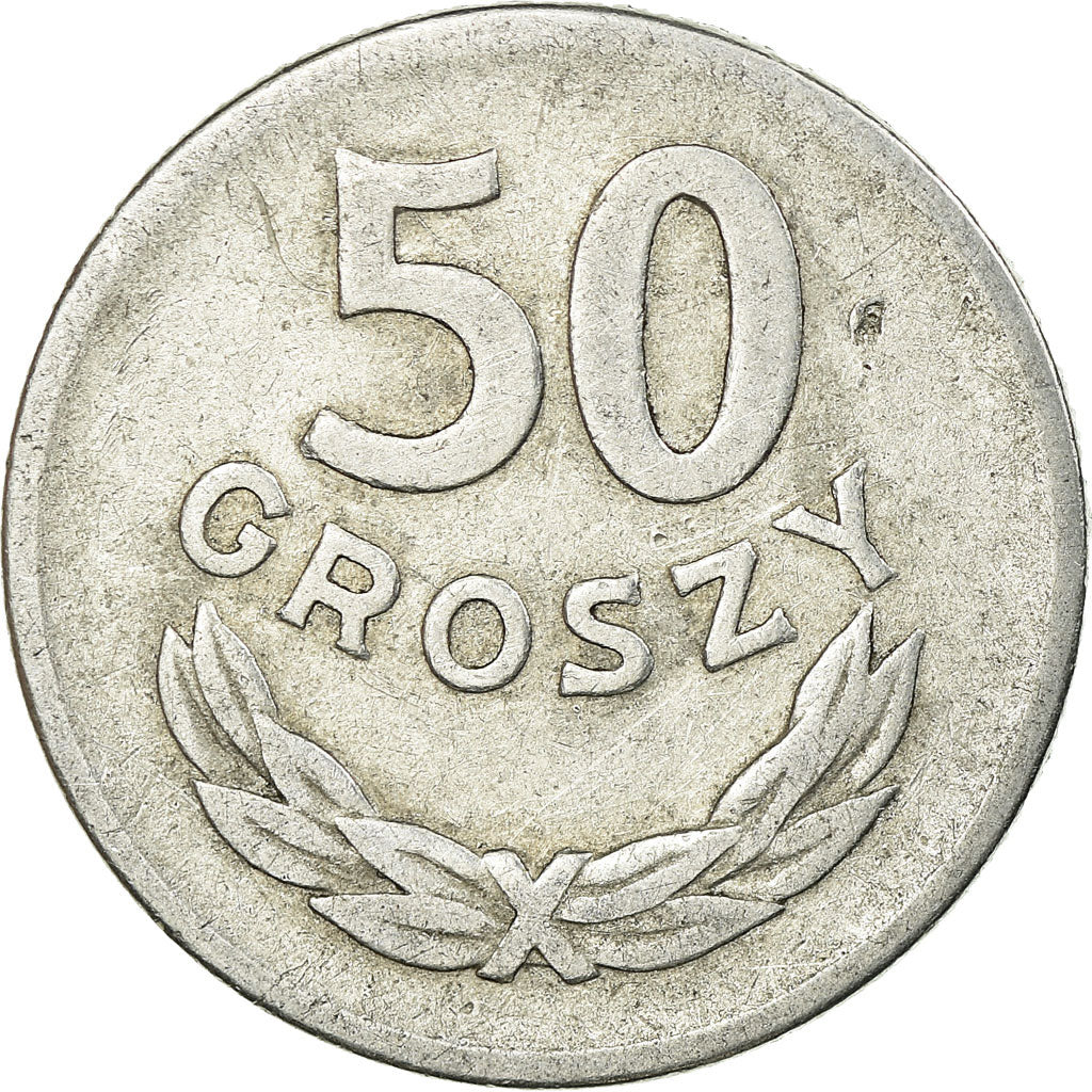 Moeda, Polónia, 50 Groszy, 1957, Warsaw, VF(30-35), Alumínio, KM:48.1