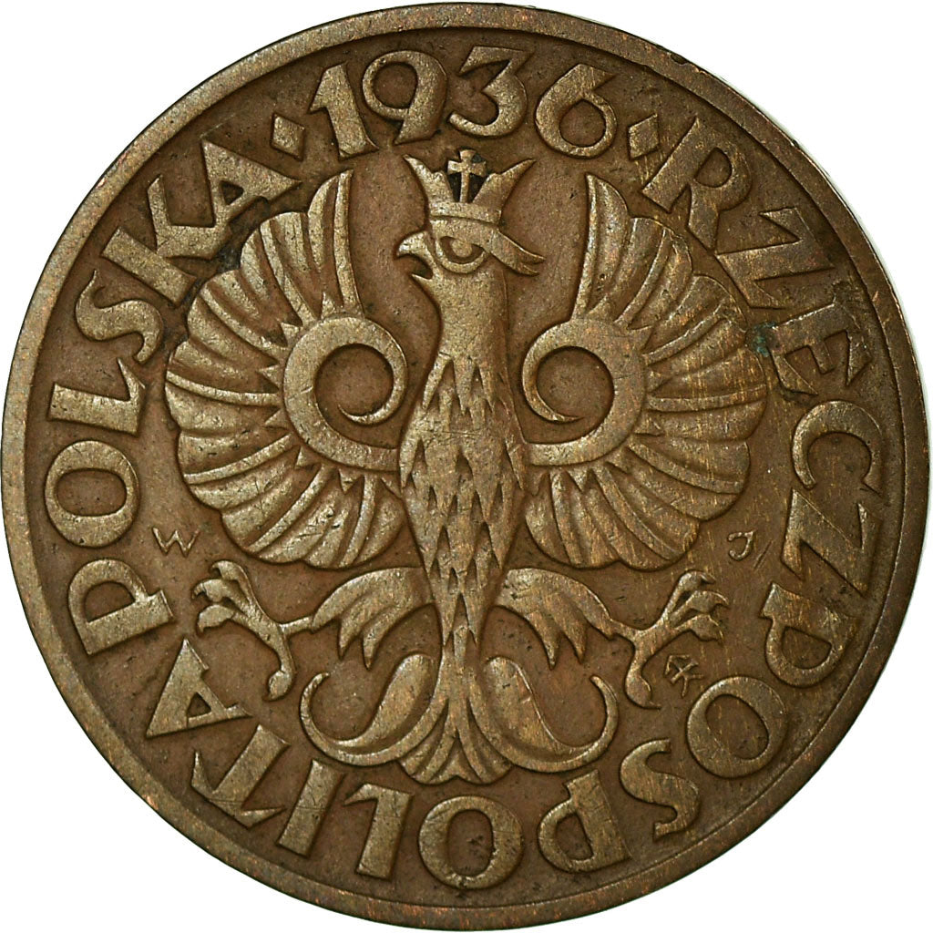 Coin, Poland, 2 Grosze, 1936, Warsaw, EF(40-45), Bronze, KM:9a