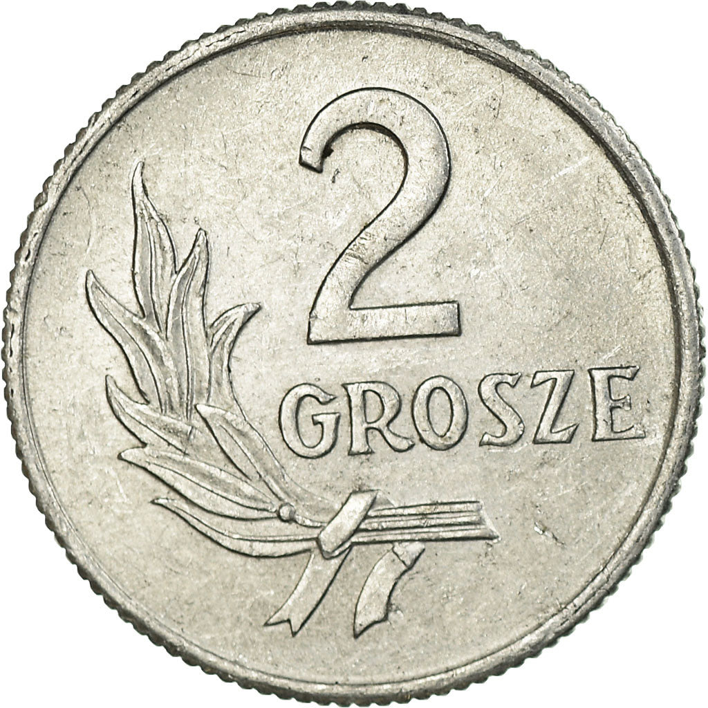 Coin, Poland, 2 Grosze, 1949, Warsaw, EF(40-45), Aluminum, KM:40