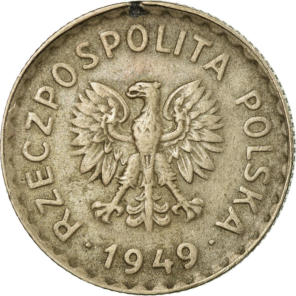 Coin, Poland, Zloty, 1949, Kremnica, VF(30-35), Copper-nickel, KM:45