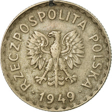 Coin, Poland, Zloty, 1949, Kremnica, VF(30-35), Copper-nickel, KM:45