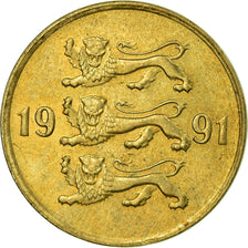 Moneda, Estonia, 10 Senti, 1991, no mint, MBC, Aluminio - bronce, KM:22
