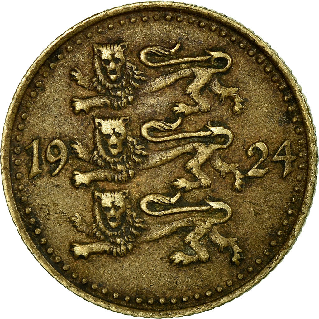 Coin, Estonia, Mark, 1924, VF(30-35), Nickel-Bronze, KM:1a