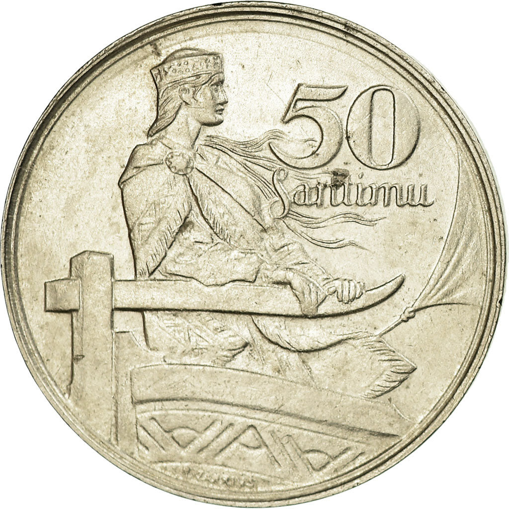 Coin, Latvia, 50 Santimu, 1922, EF(40-45), Nickel, KM:6