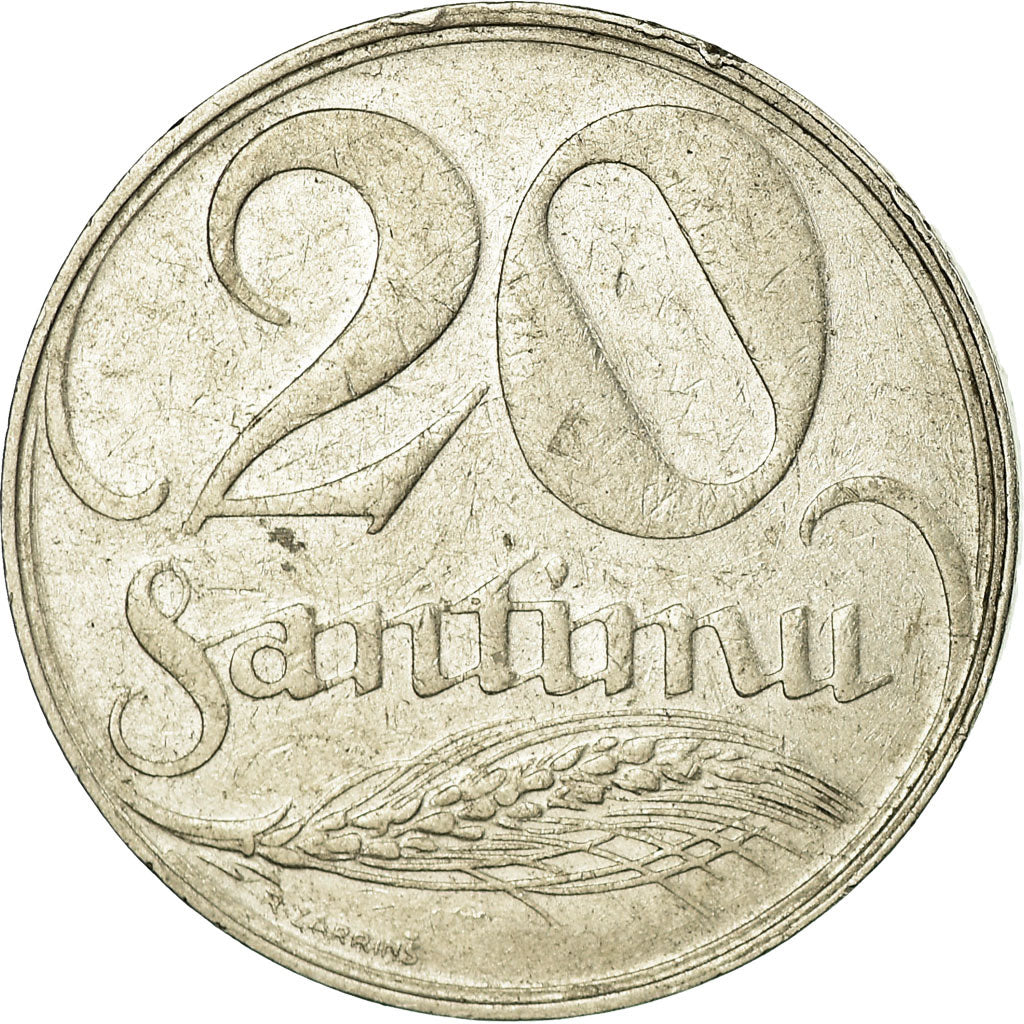 Coin, Latvia, 20 Santimu, 1922, EF(40-45), Nickel, KM:5