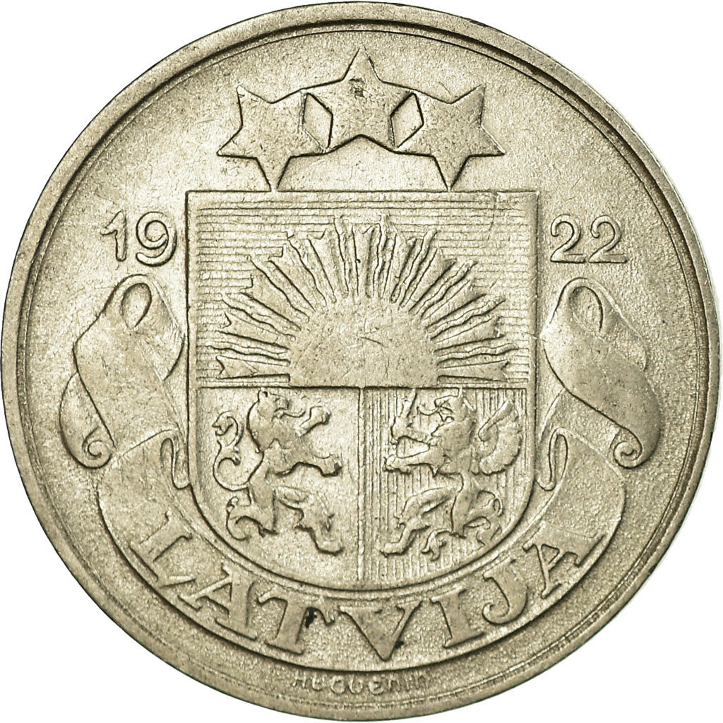 Coin, Latvia, 10 Santimu, 1922, EF(40-45), Nickel, KM:4