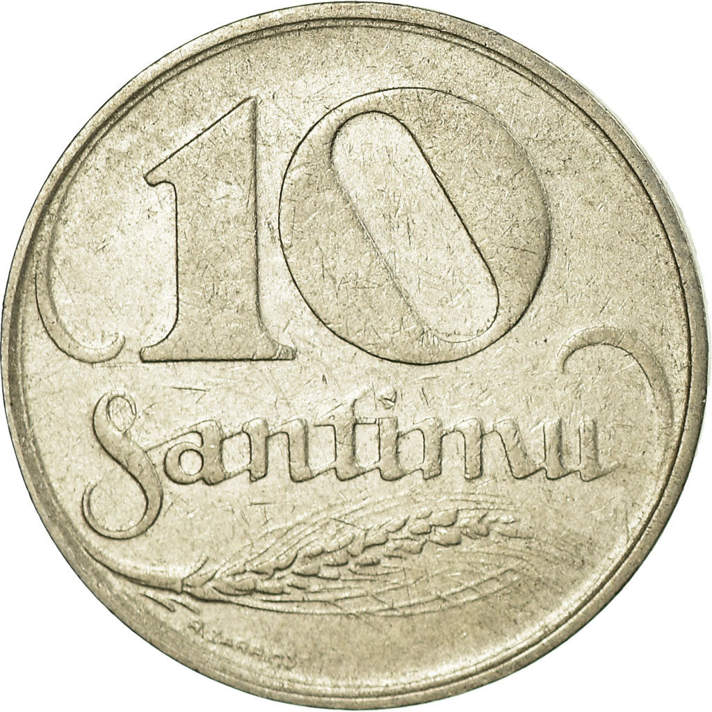 Coin, Latvia, 10 Santimu, 1922, EF(40-45), Nickel, KM:4