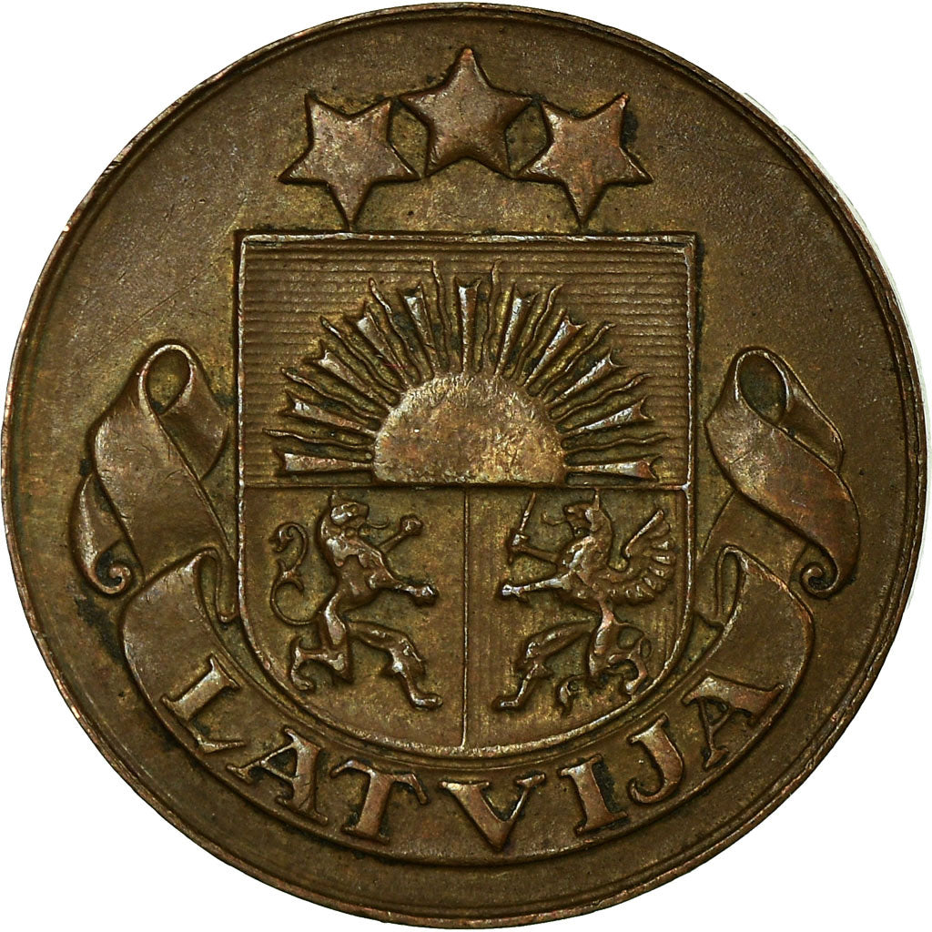 Coin, Latvia, 2 Santimi, 1926, VF(30-35), Bronze, KM:2