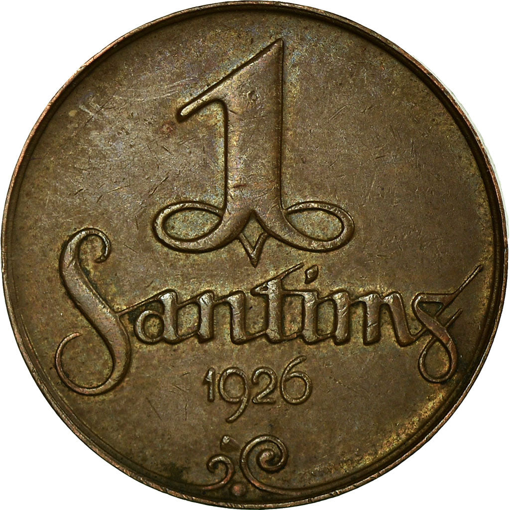 Coin, Latvia, 2 Santimi, 1926, VF(30-35), Bronze, KM:2