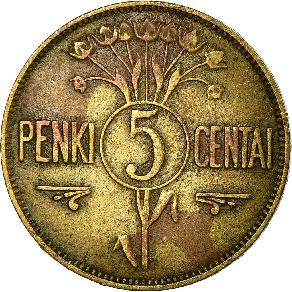 Coin, Lithuania, 5 Centai, 1925, King's Norton, VF(30-35), Aluminum-Bronze