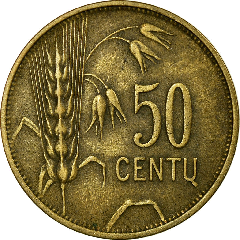 Coin, Lithuania, 50 Centu, 1925, King's Norton, VF(30-35), Aluminum-Bronze