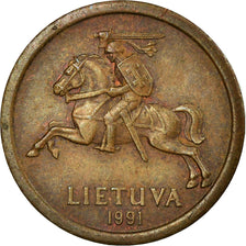 Münze, Lithuania, 10 Centu, 1991, S+, Bronze, KM:88