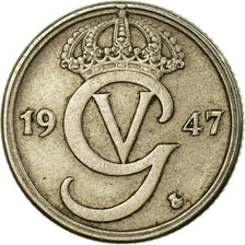 Moneta, Svezia, Gustaf V, 10 Öre, 1947, BB, Nichel-bronzo, KM:795