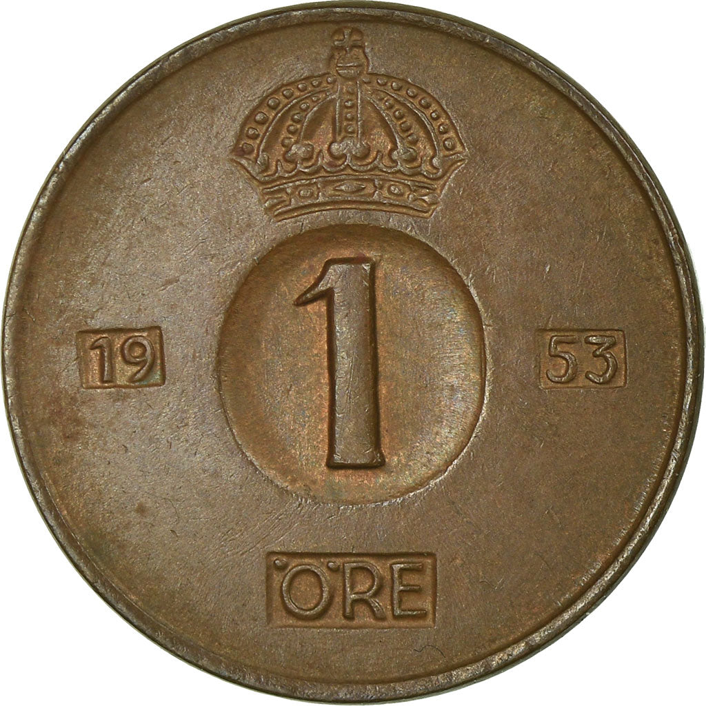 Coin, Sweden, Gustaf VI, Ore, 1953, VF(30-35), Bronze, KM:820