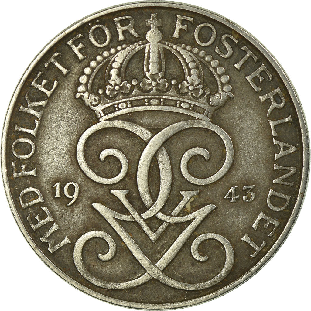Coin, Sweden, Gustaf V, 5 Öre, 1943, VF(30-35), Iron, KM:812