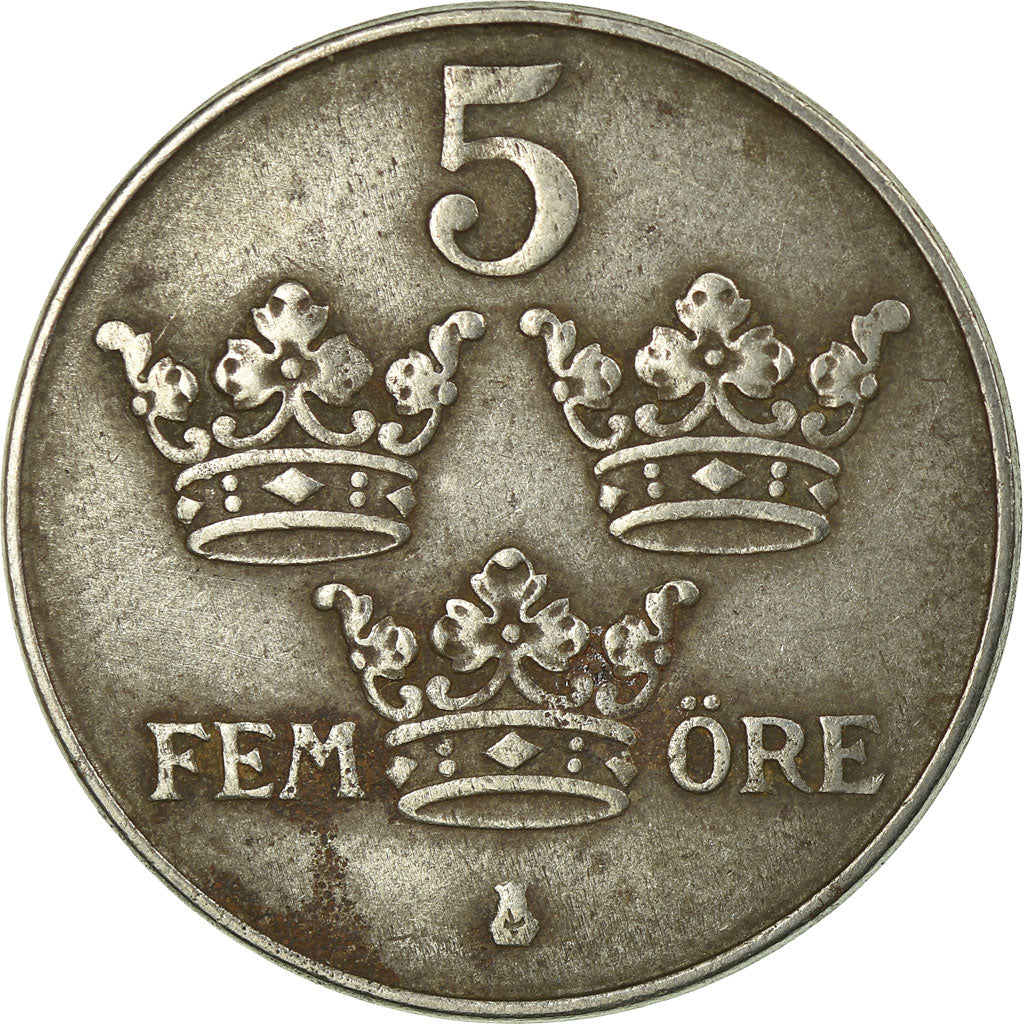 Coin, Sweden, Gustaf V, 5 Öre, 1943, VF(30-35), Iron, KM:812
