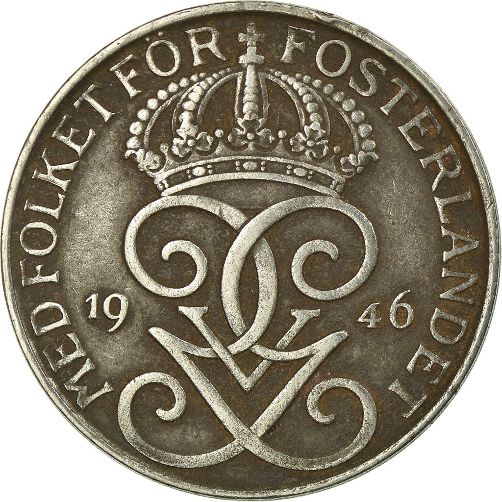 Coin, Sweden, Gustaf V, 5 Öre, 1946, VF(30-35), Iron, KM:812