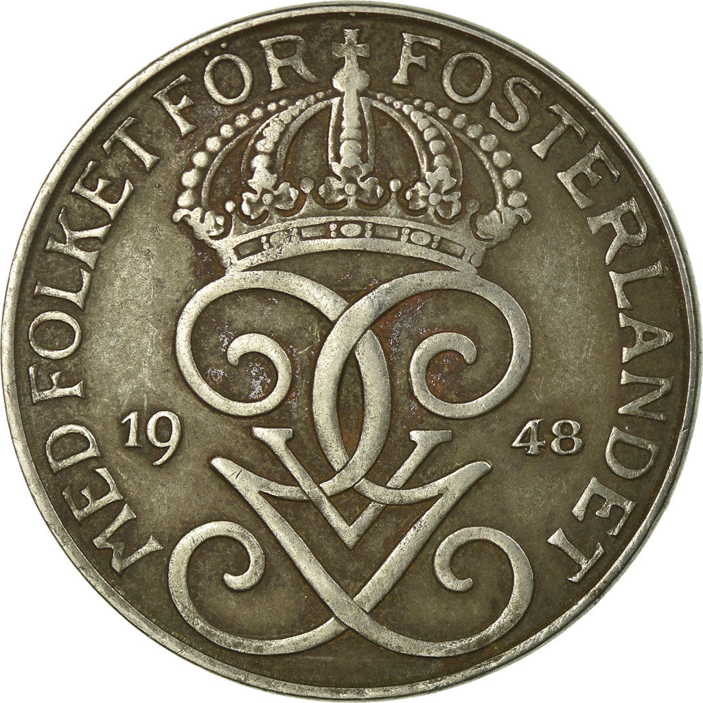 Coin, Sweden, Gustaf V, 5 Öre, 1948, EF(40-45), Iron, KM:812