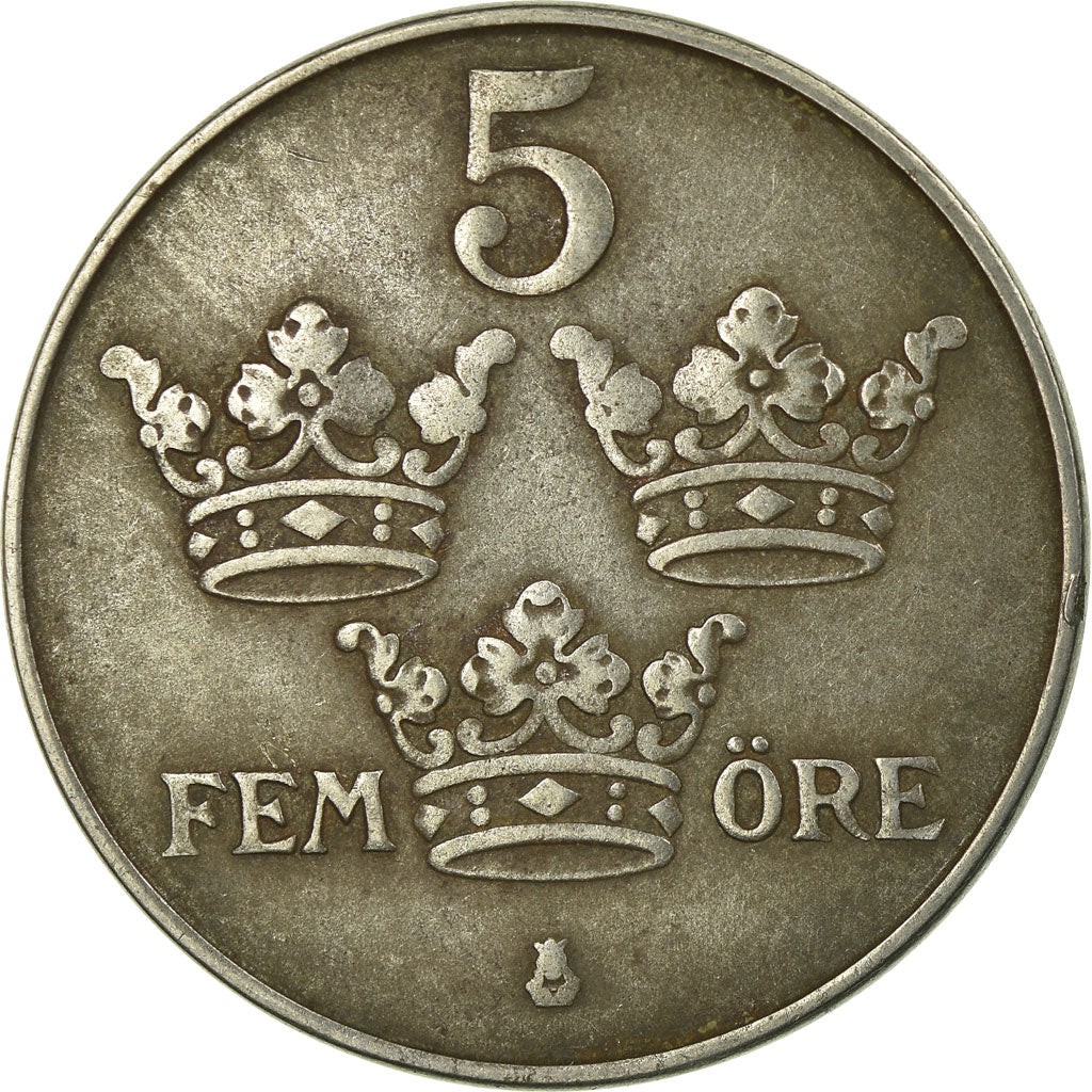 Coin, Sweden, Gustaf V, 5 Öre, 1948, EF(40-45), Iron, KM:812