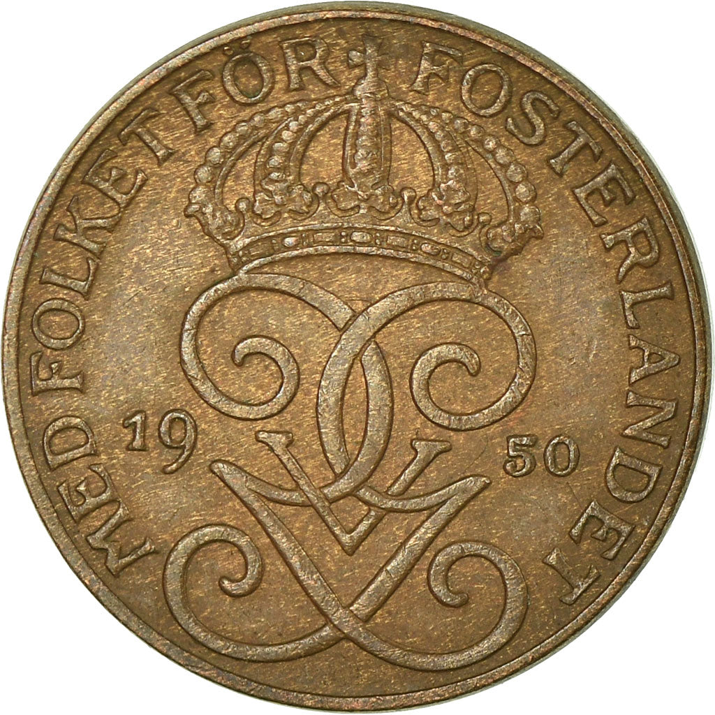 Monnaie, Suède, Gustaf V, Ore, 1950, TB+, Bronze, KM:777.2