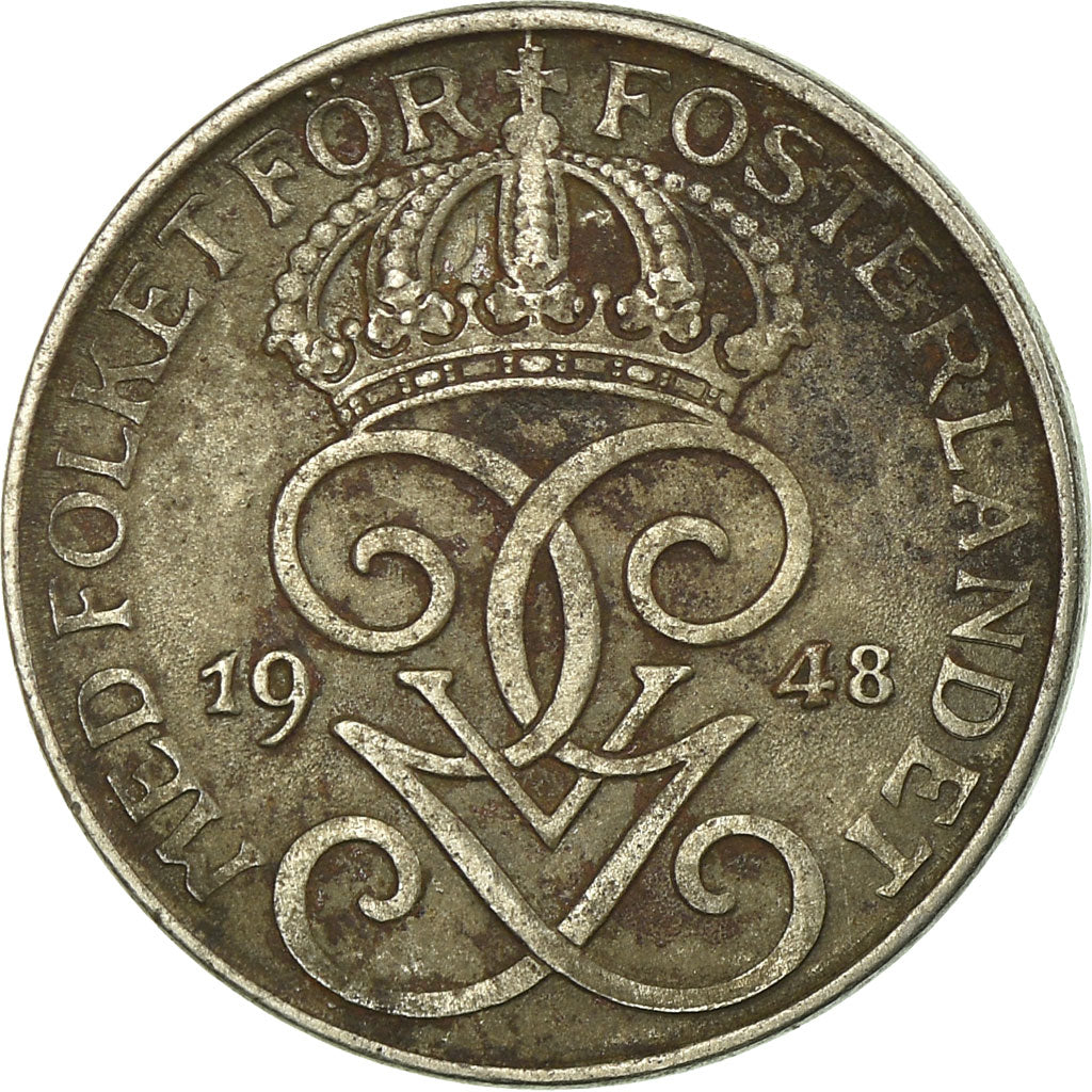 Coin, Sweden, Gustaf V, Ore, 1948, VF(30-35), Iron, KM:810