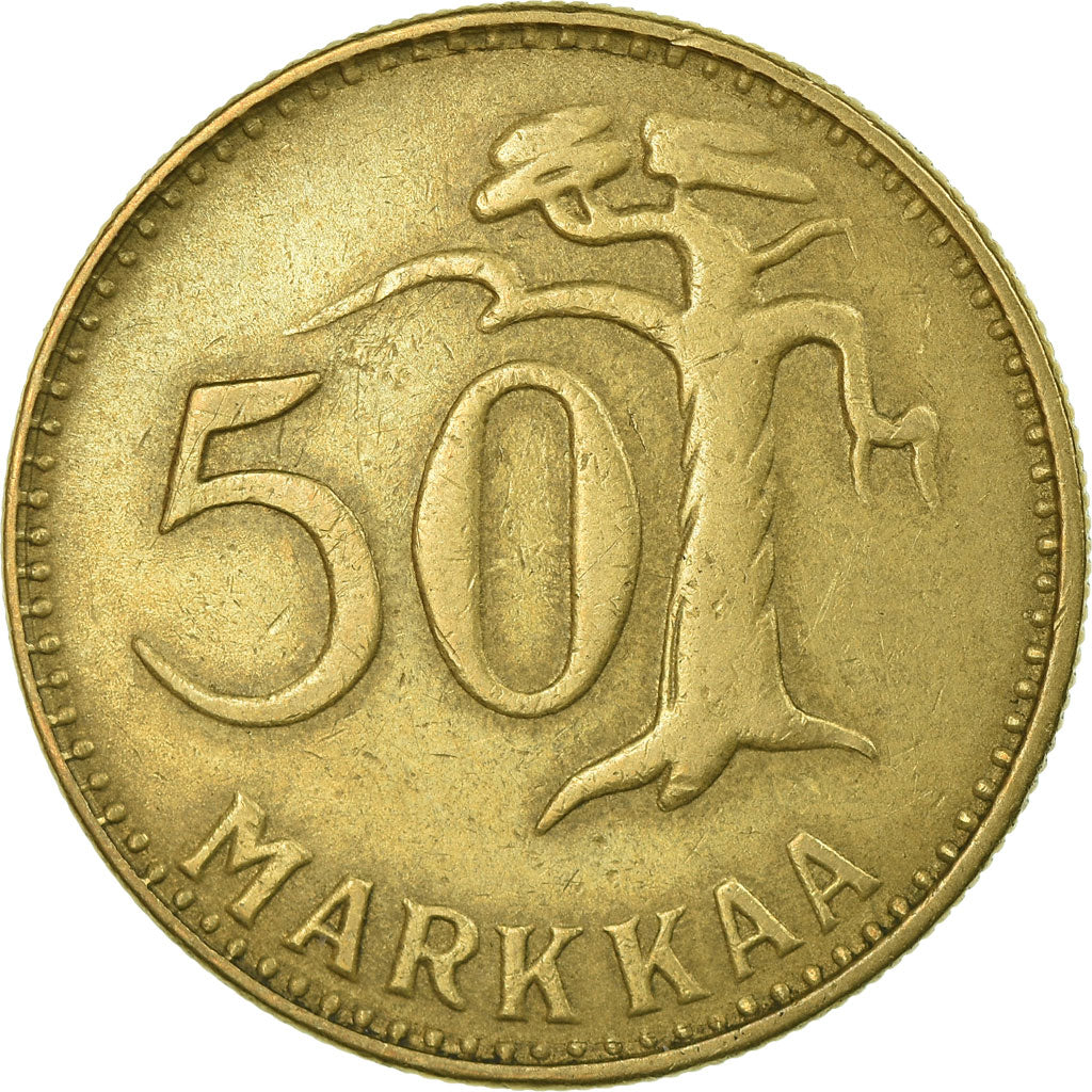 Coin, Finland, 50 Markkaa, 1953, EF(40-45), Aluminum-Bronze, KM:40