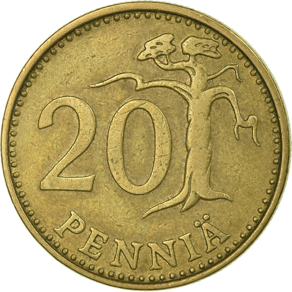 Coin, Finland, 20 Pennia, 1966, EF(40-45), Aluminum-Bronze, KM:47