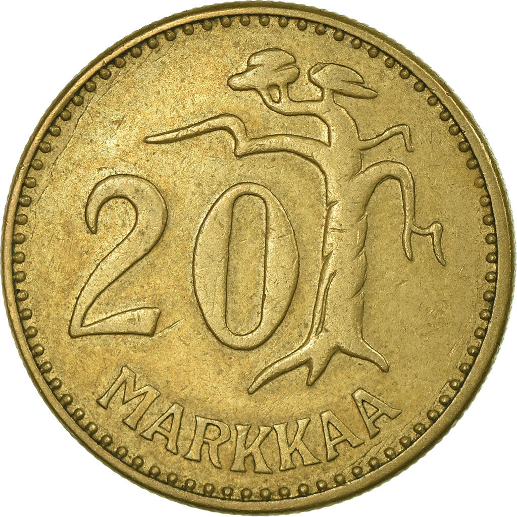Monnaie, Finlande, 20 Markkaa, 1958, TB+, Aluminum-Bronze, KM:39