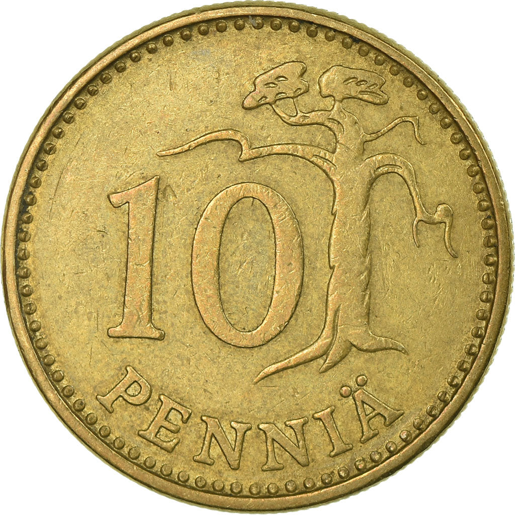 Moneta, Finlandia, 10 Pennia, 1970, BB, Alluminio-bronzo, KM:46