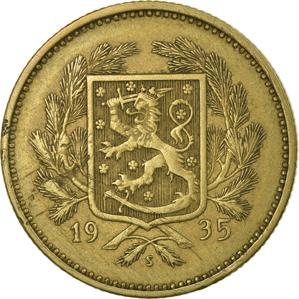 Coin, Finland, 5 Markkaa, 1935, EF(40-45), Aluminum-Bronze, KM:31