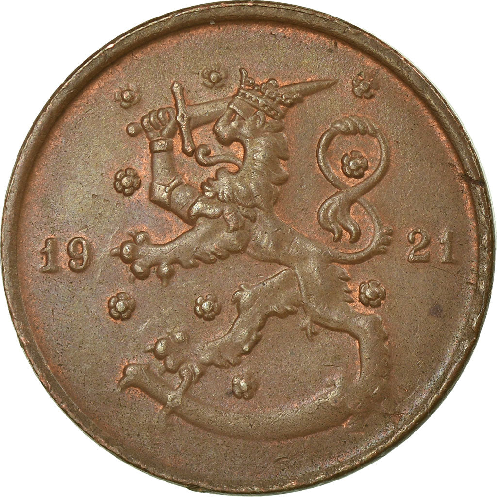 Münze, Finnland, 10 Pennia, 1921, SS, Kupfer, KM:24