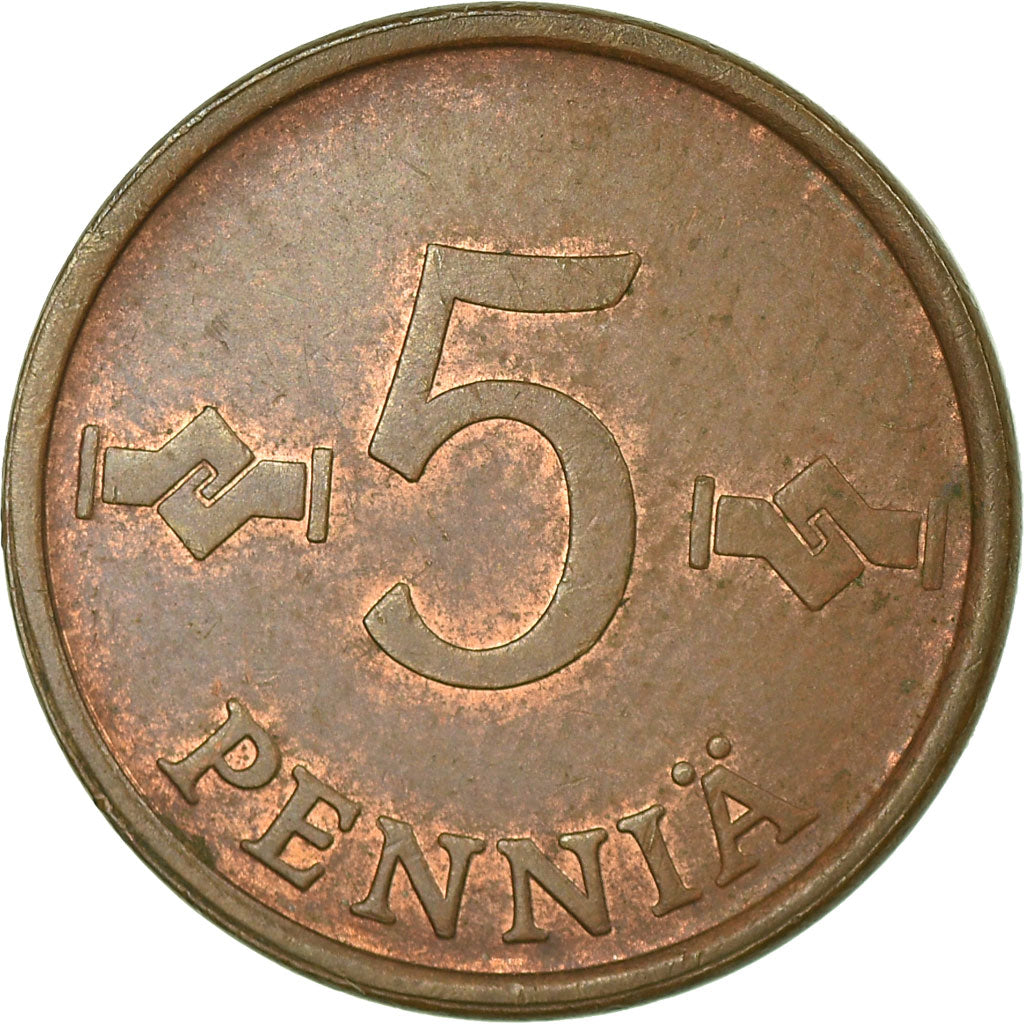 Münze, Finnland, 5 Pennia, 1963, S+, Kupfer, KM:45