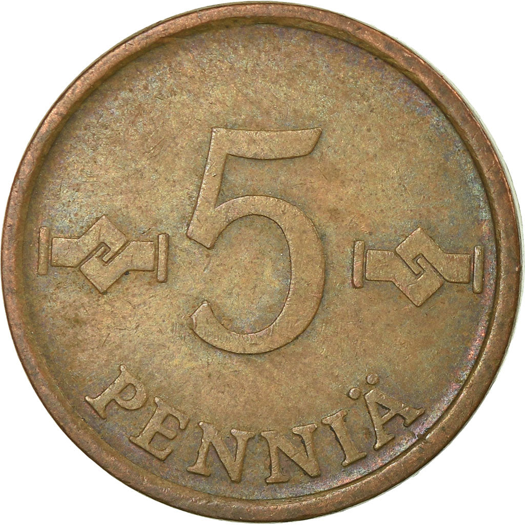 Coin, Finland, 5 Pennia, 1974, VF(30-35), Copper, KM:45