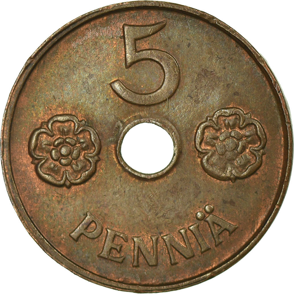 Coin, Finland, 5 Pennia, 1942, EF(40-45), Copper, KM:64.1
